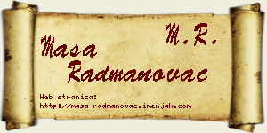 Maša Radmanovac vizit kartica